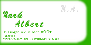 mark albert business card